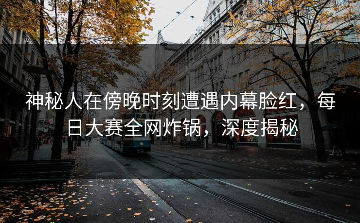 神秘人在傍晚时刻遭遇内幕脸红，每日大赛全网炸锅，深度揭秘