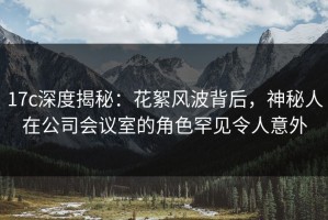 17c深度揭秘：花絮风波背后，神秘人在公司会议室的角色罕见令人意外