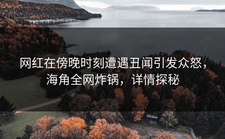网红在傍晚时刻遭遇丑闻引发众怒，海角全网炸锅，详情探秘
