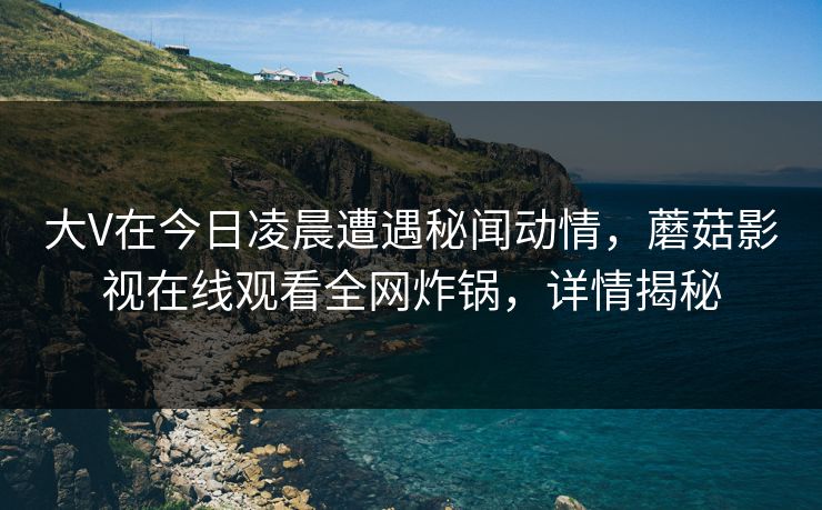 大V在今日凌晨遭遇秘闻动情，蘑菇影视在线观看全网炸锅，详情揭秘