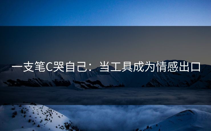 一支笔C哭自己：当工具成为情感出口